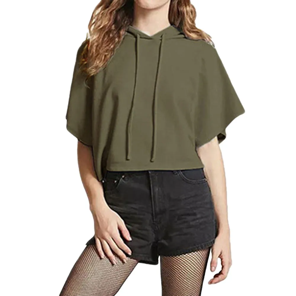 Женская мода с буквенным принтом на шнурке розовый Капюшоном Повседневный Топ