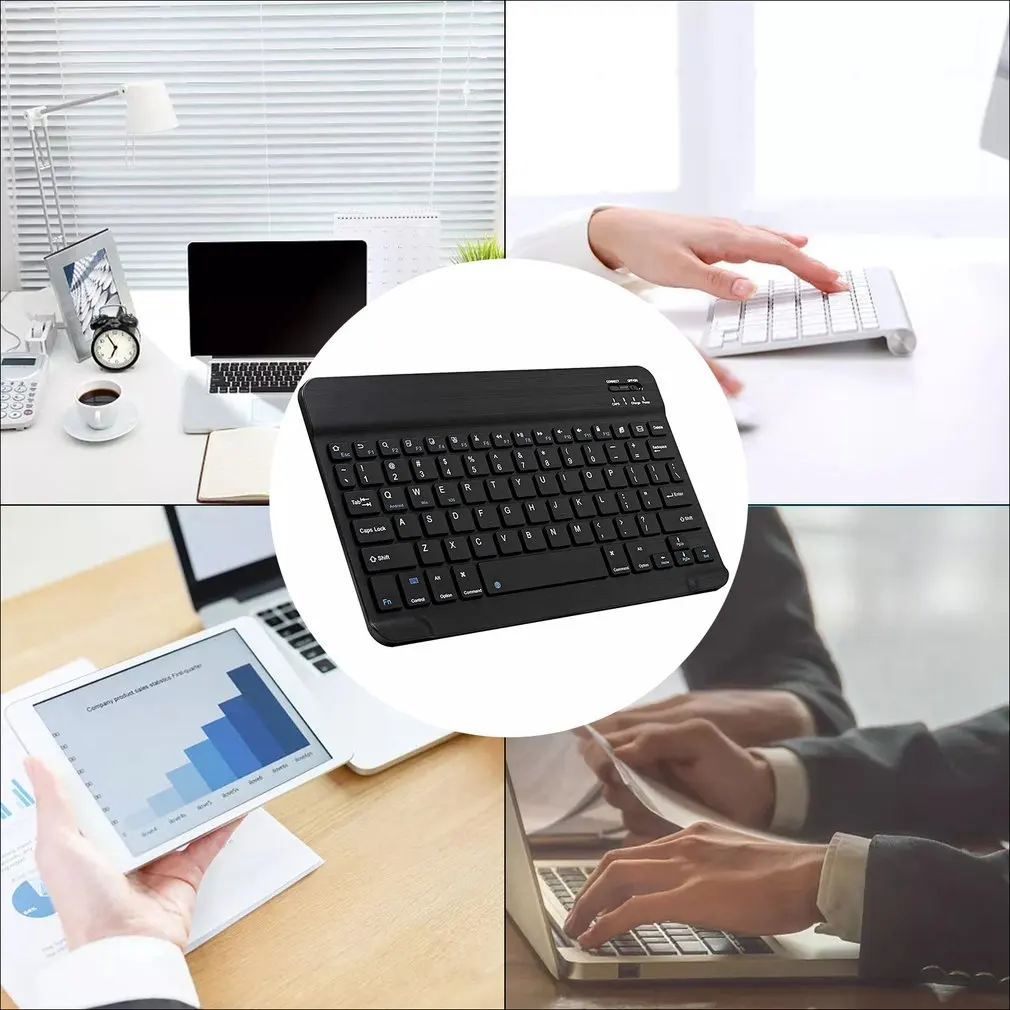 Bluetooth-compatible Keyboard Wireless Mini for PC Phone iPad Rechargeable Noiseless Keyboards 10 Inches | Компьютеры и офис