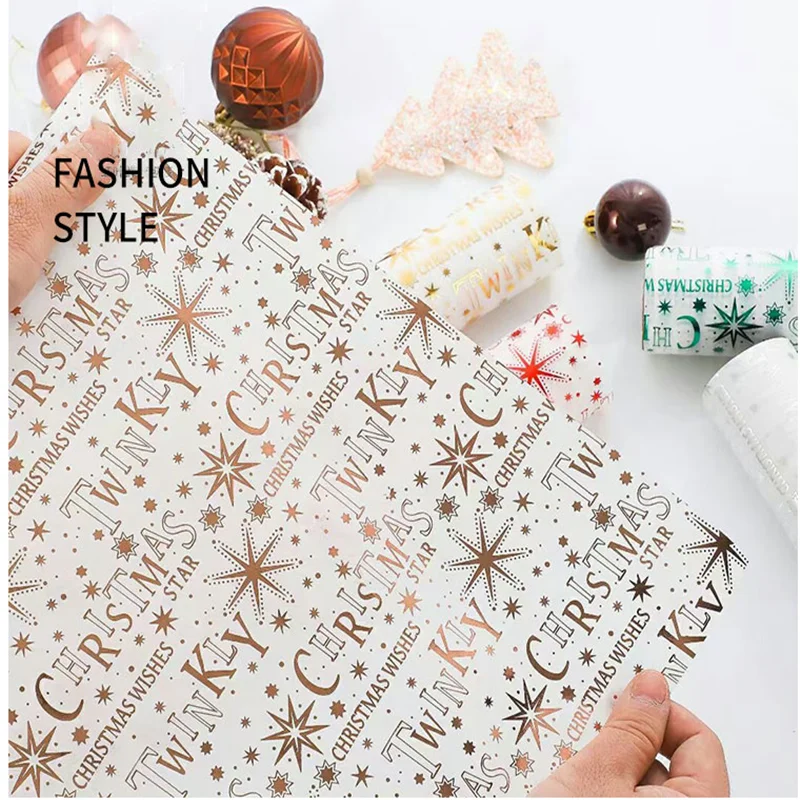 

Подарочная оберточная бумага, рулон снежной звезды, водонепроницаемая крафт-бумага для свадебного банкета, Рождественская Подарочная обер...