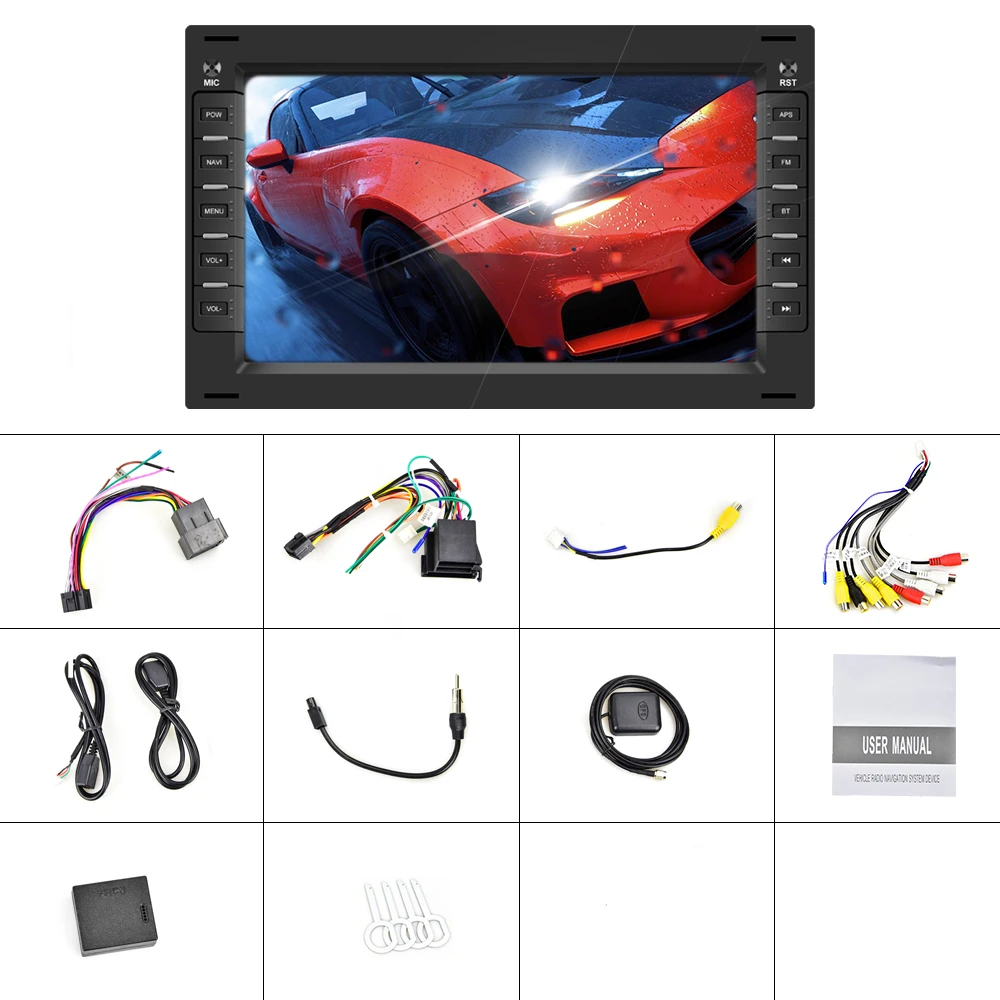 Автомобильный мультимедийный плеер Podofo 2 Din Android 8 1 сенсорный экран 7 дюймов GPS