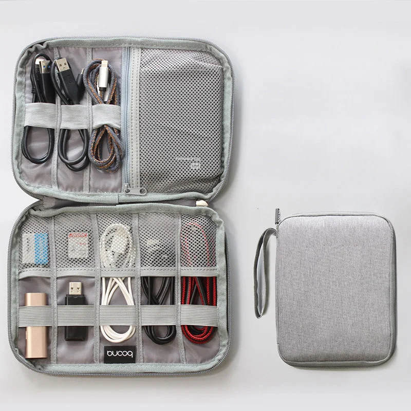 

New Gadgets Storage Bag for USB Data Cable Earphone U Disk plane train Electronics Accessories Organizer Pouch holographic