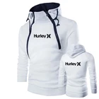 Мужская толстовка с принтом Hurley, свитшот на молнии с длинными рукавами, однотонная ветрозащитная мотоциклетная одежда для мужчин