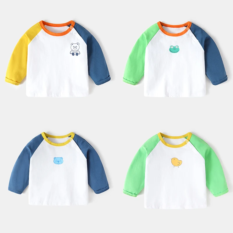 

Baby spring and autumn T-Shirt Baby autumn cotton long sleeve bottomed shirt children's clothes new spring and autumn cartoon to