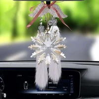 high end birthday gift new car crystal pendant christmas day crystal snowflake rearview mirror car pendant 2020