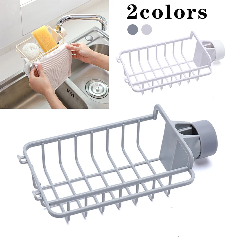 

Kitchen Sink Rag Sponge Drain Rack Faucet Soap Holder Storage Shelf Drainer Hook