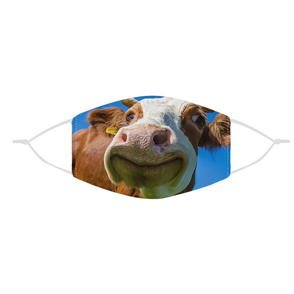 

3PC Funny Adult Face Mask Reusable Washable Cartoon Facemask Breathable Cotton Mask Unisex Dust-proof Adjustable Adult Mask
