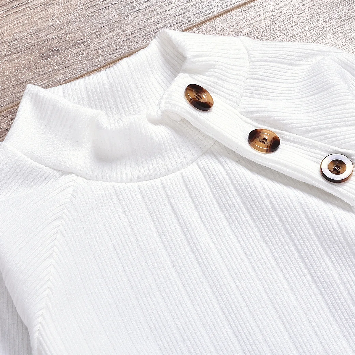 Модные осенние однотонные Топы с длинным рукавом для девочек юбка на пуговицах