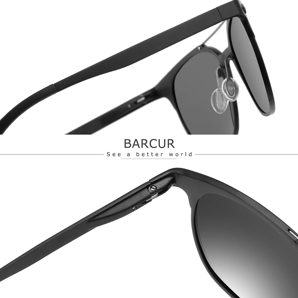 BARCUR алюминиевые магниевые солнцезащитные очки ретро стимпанк круглые мужские