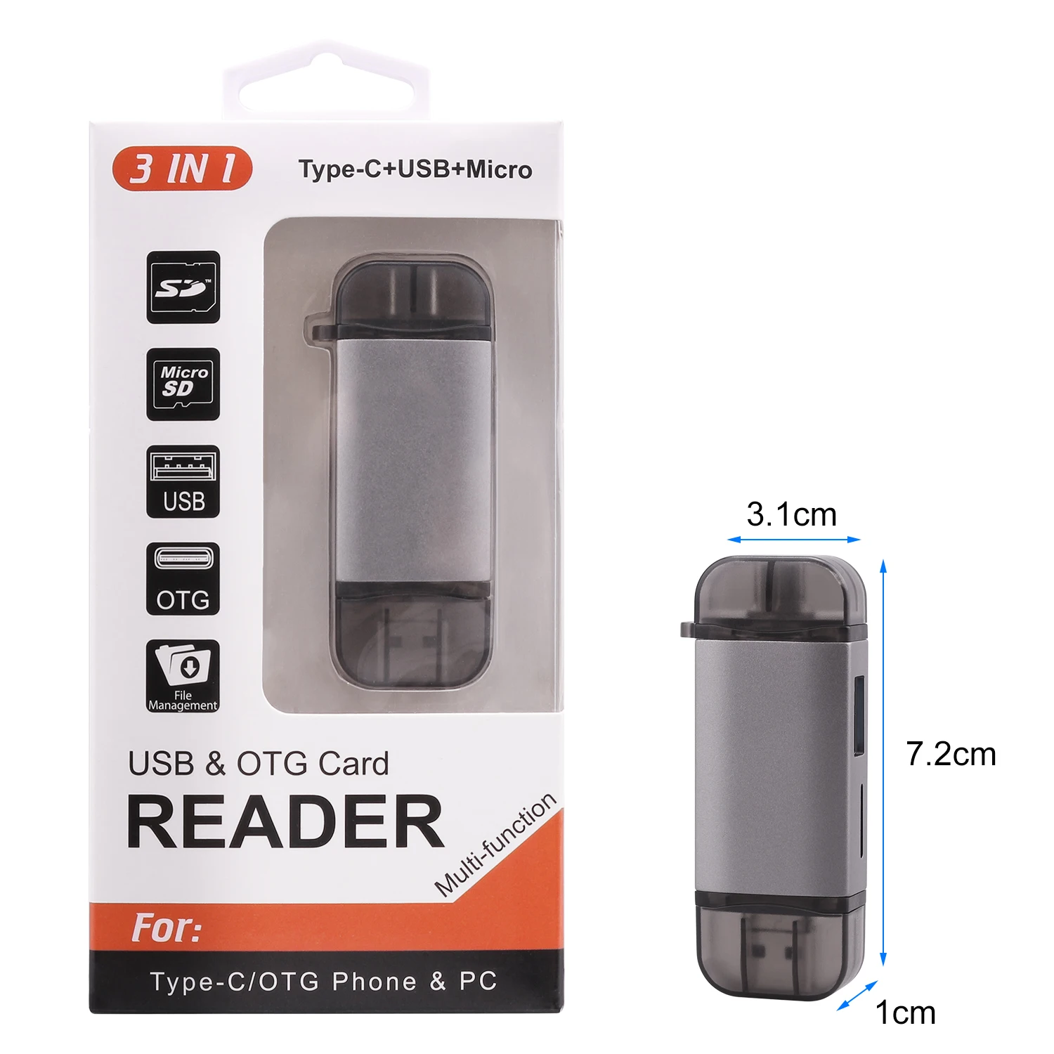 GOOJODOQ кардридер Micro USB 2,0 type C для SD Micro SD TF адаптер Аксессуары OTG кардридер смарт-карта памяти SD кардридер