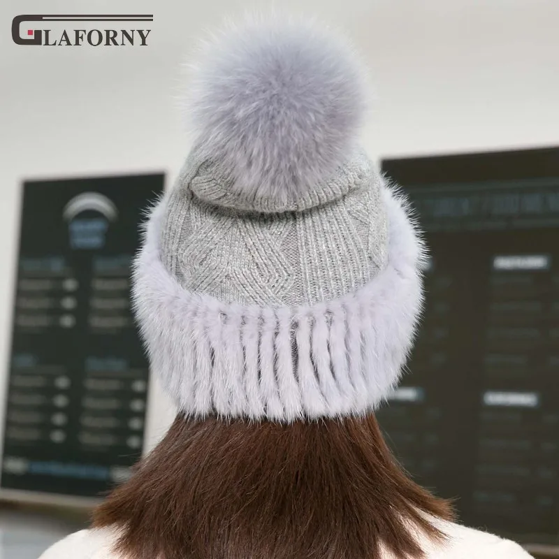 2019 Glaforny шерстяная шапка бини зимняя норковая меховая женская Корейская версия