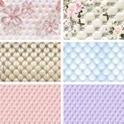 Фотофон Mehofond с изголовьем кровати, ромбовидный узор, розовый цветок, для детской портретной фотосъемки, Фотостудия