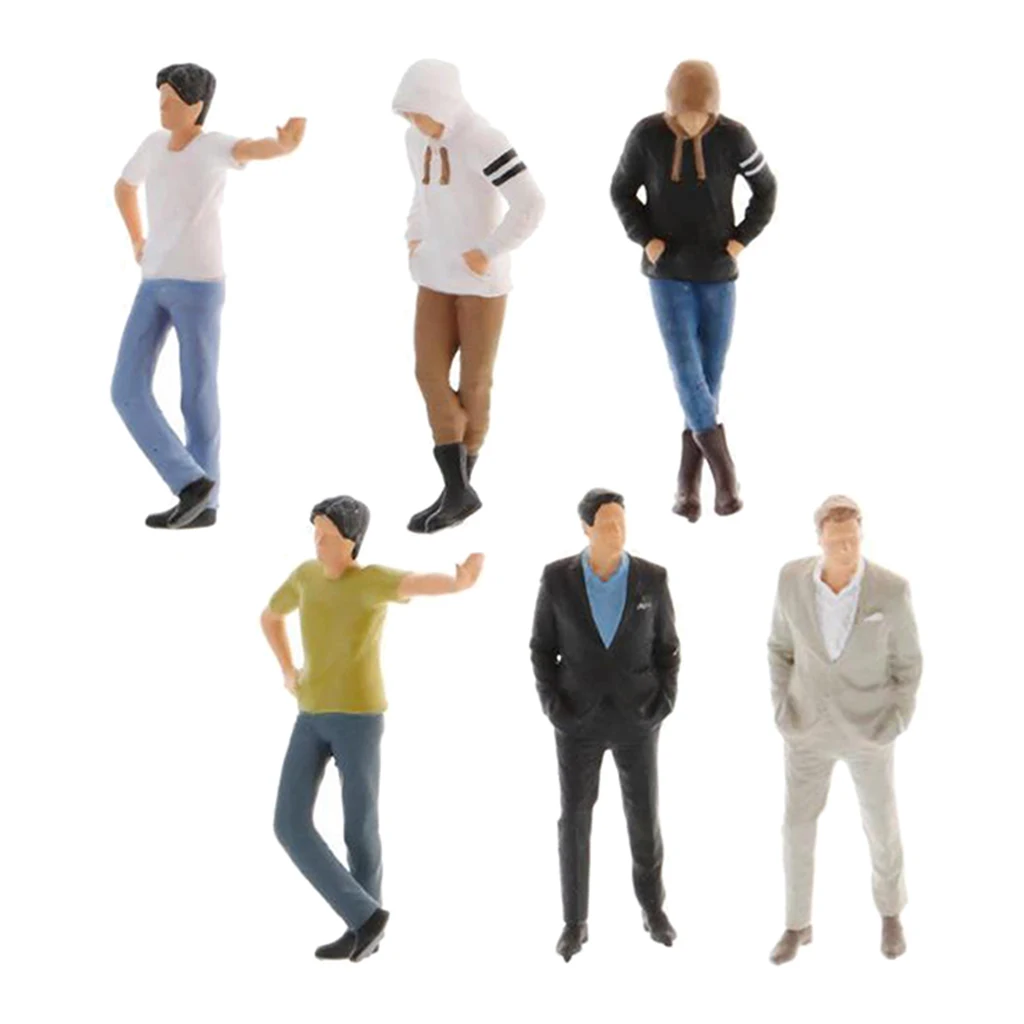 

6x 1:64 S Scale Hand Painted Model Men Figure Plastic Dolls Toys Accessory