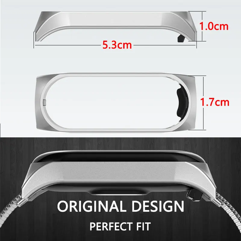 UTHAI Xiaomi Mi band 3/4 ремешок из нержавеющей стали для замены металлический защитный