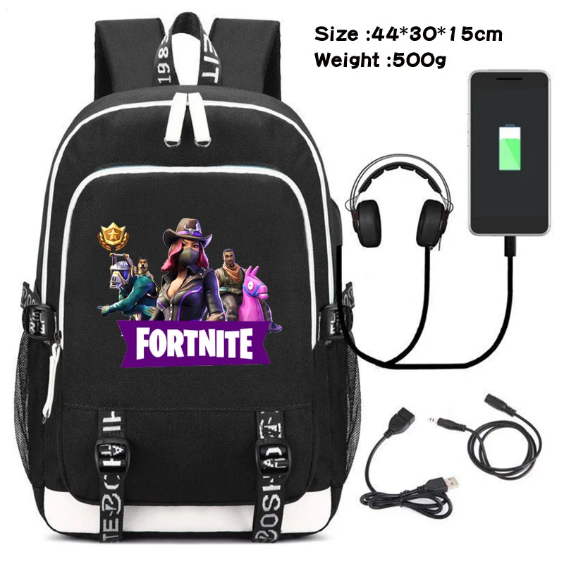 Модный рюкзак для игры Fortnite с USB школьный ранец унисекс в стиле аниме