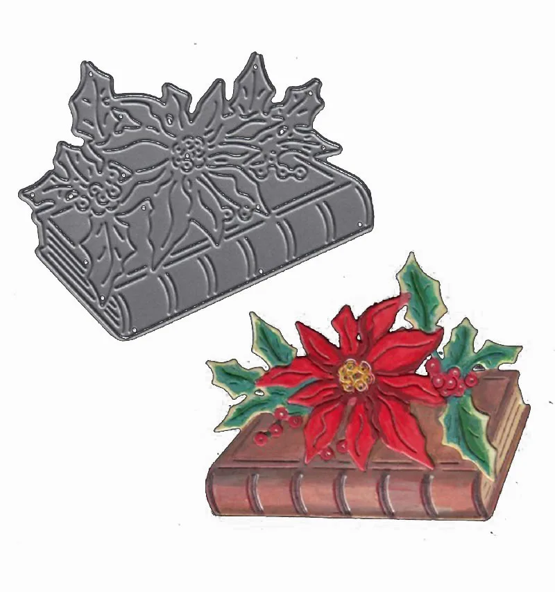 

Metal Cutting Dies Book flowers Scrapbooking Stencil Cut Die For DIY Card Crafts Handmade New 2021