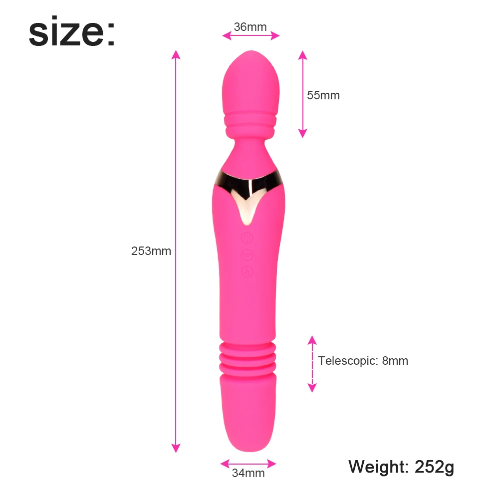 Дилдо вибратор телескоп 7 шаблонов вибрации нагреваемый интимные игрушки для