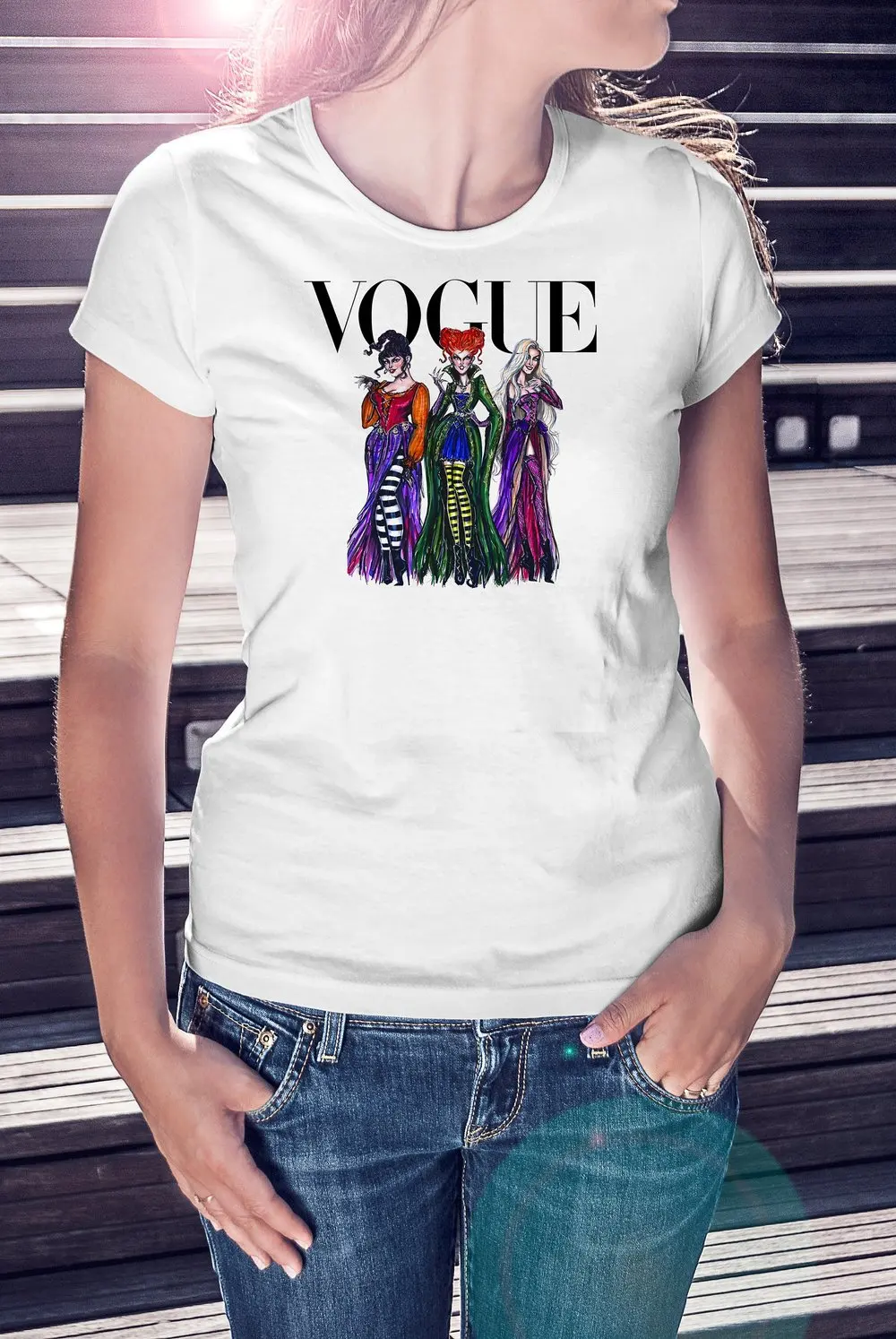 Женские модные рубашки на Хэллоуин футболки с принтом Sanderson Sisters Забавные