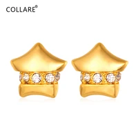 collare crystal star stud earrings for women goldsilver color rhinestone tiny earring for girls dainty fashion jewelry e012