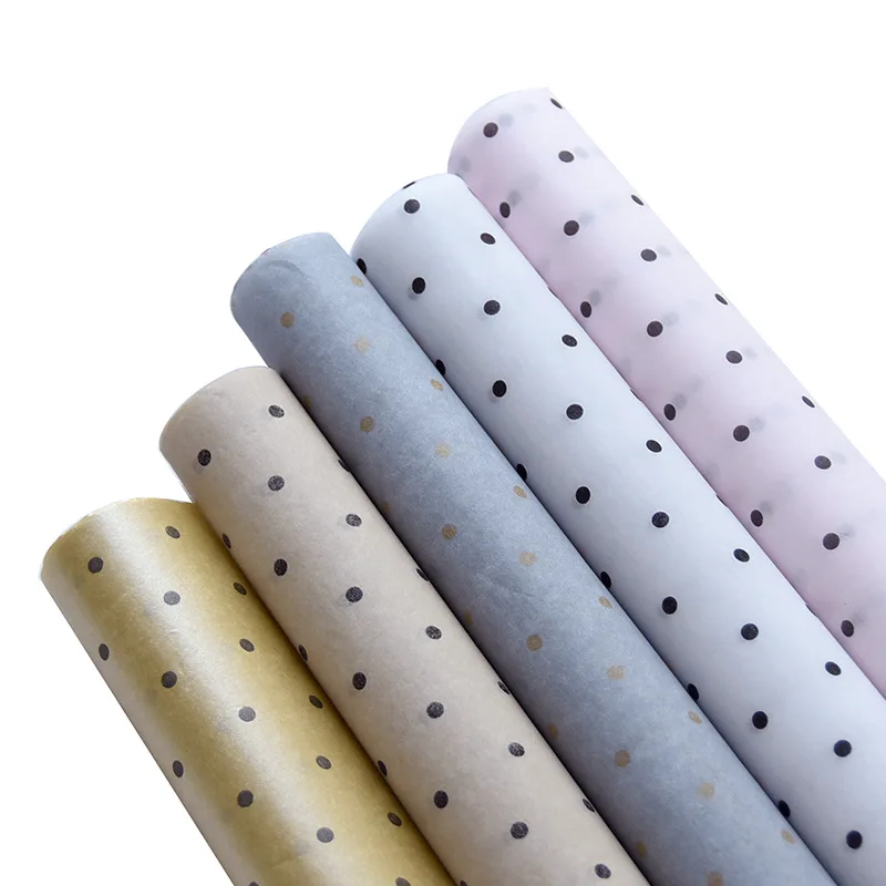 

20pcs Waterproof Printing Small dots Sydney Paper Flowers Wrapping Paper Rose Bouquet Lined Wrapping Paper