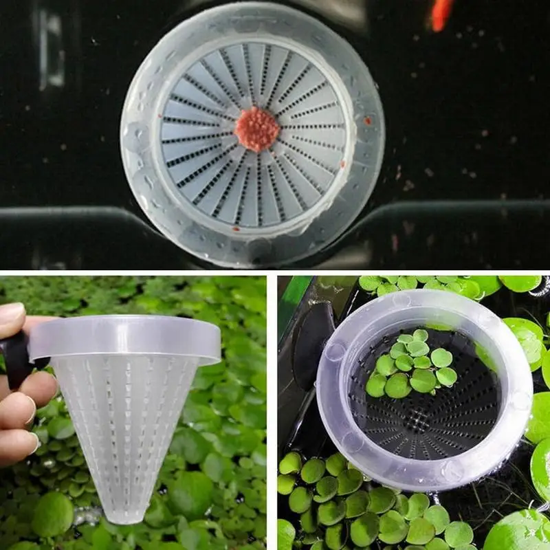 1 шт. пластиковый Конический Хоппер кормушка с присоской аквариумный красный