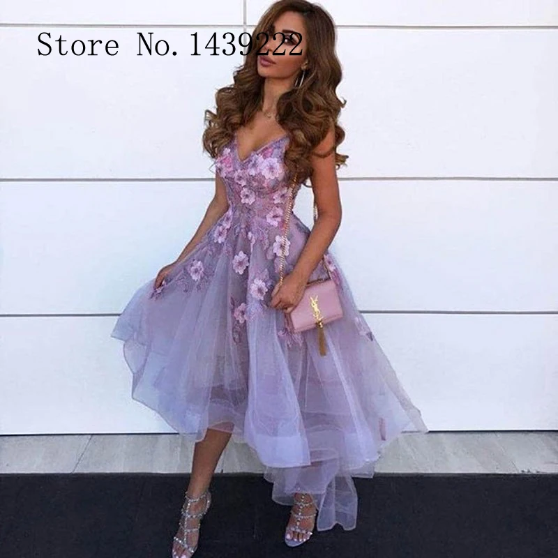 Lavender 3D Цветочные Длинные вечерние платья robe de soiree Цветочные Вечерние платья новое поступление вечернее платье