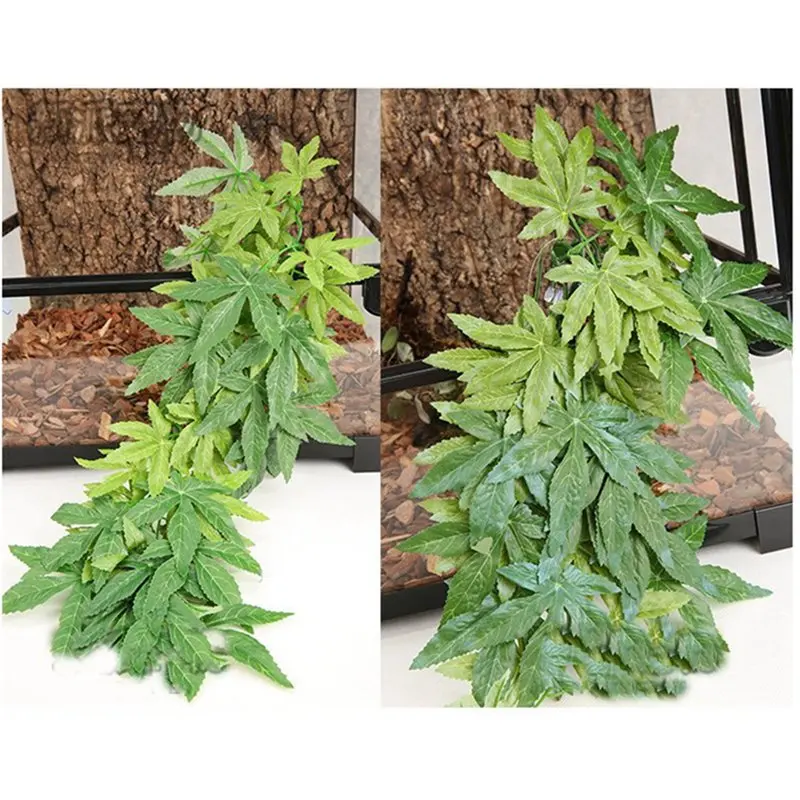 Подвесные Растения для рептилий растения из террариума искусственные рептилии