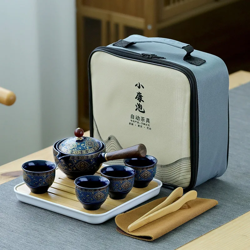 Mug Travel Tea Set Ceramic Kung Fu Cup Teapot With Bag Portable Making Tools Service Chinese Outdoor Teaware Gifts | Дом и сад
