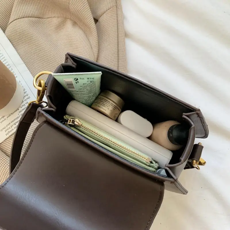 

New Trendy Alligator PU Leather Flap Crossbody Bags for Women Pure Color Small Shoulder Bag Female Luxury Designer Handbags Sac