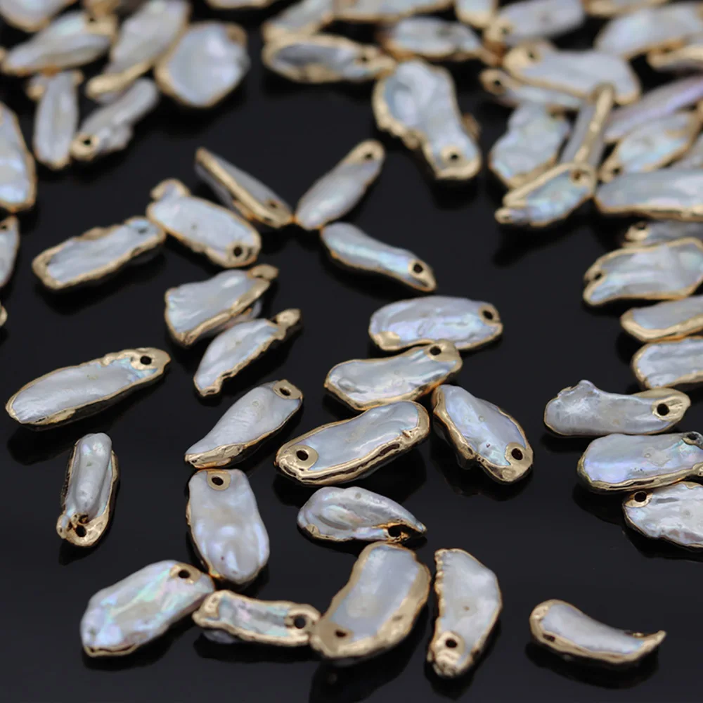 

Wholesale Natural Pearl Pendants Irregular Shape Gold plate Pearl for Jewelry Making Necklace Earrings Gifts for Women