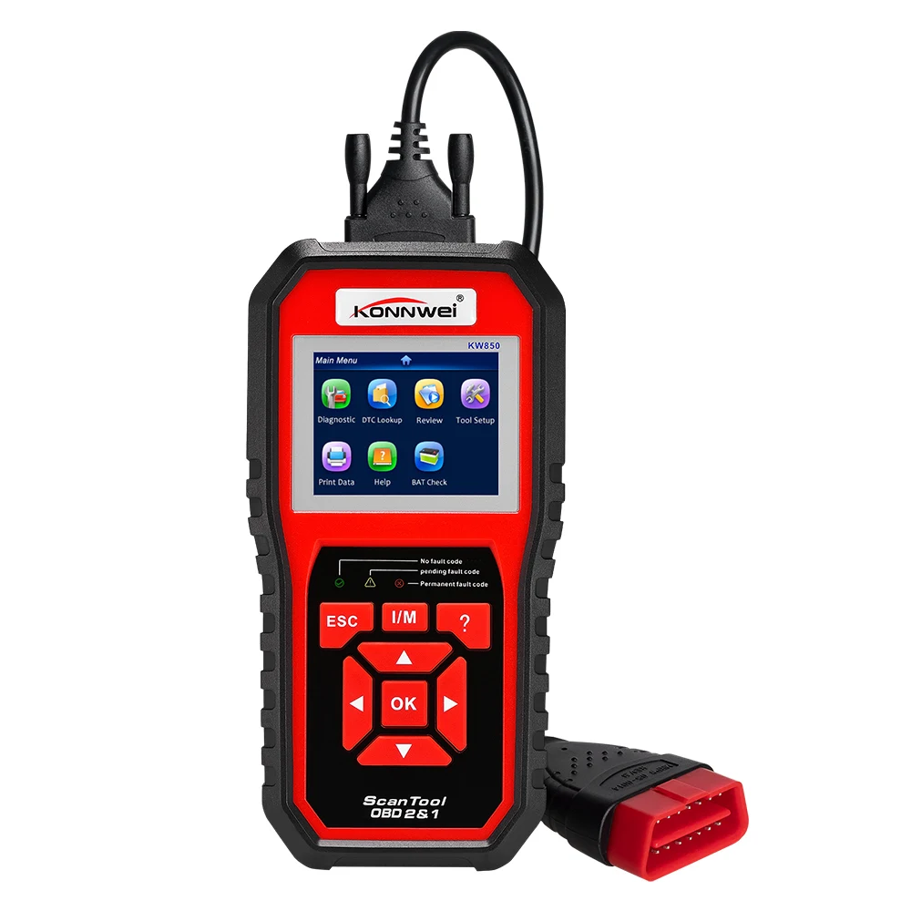 Автомобильный сканер KONNWEI KW850 многоязычный полнофункциональный OBD2 считыватель