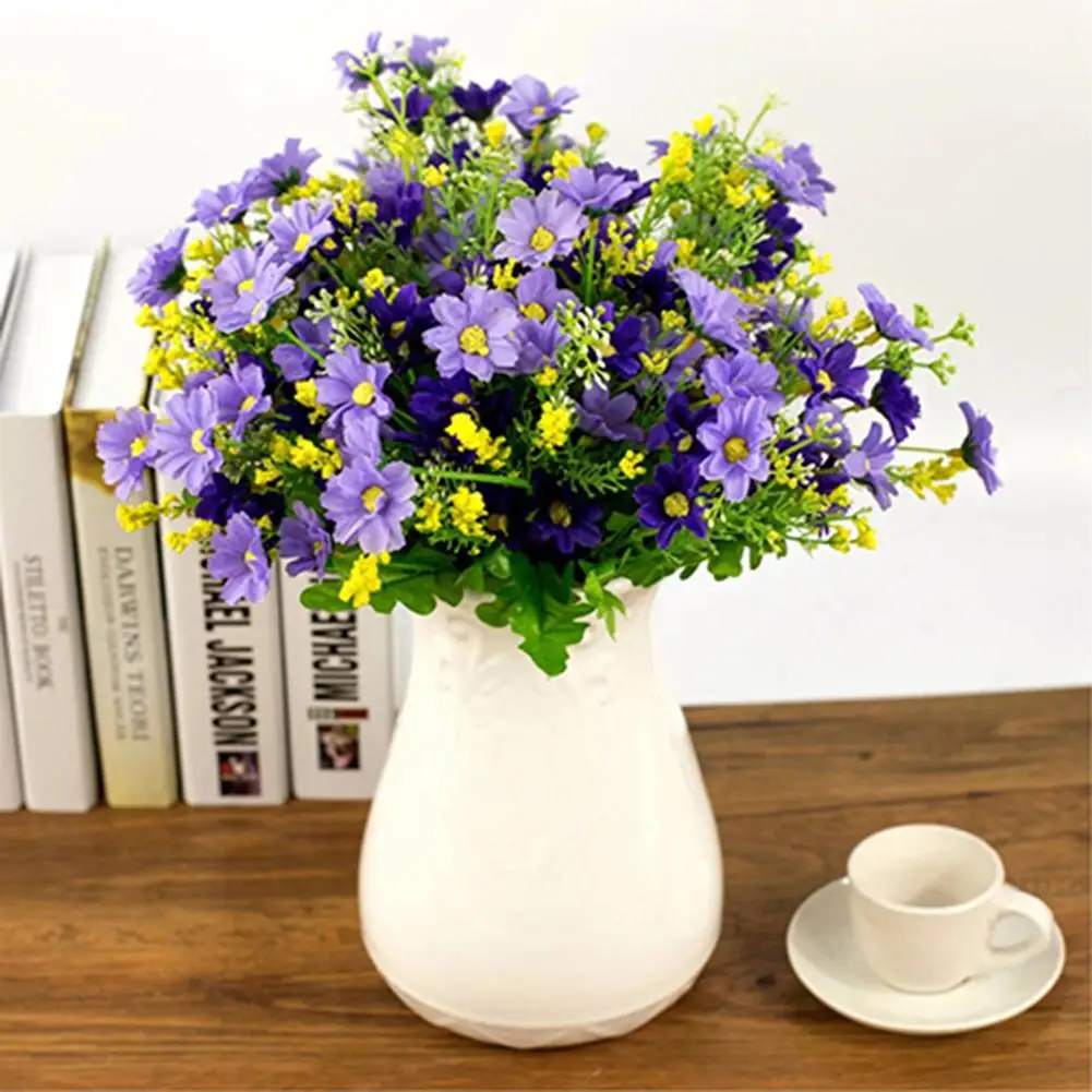 1 букет из 28 искусственных цветов Cineraria для украшения дома и офиса шелковые