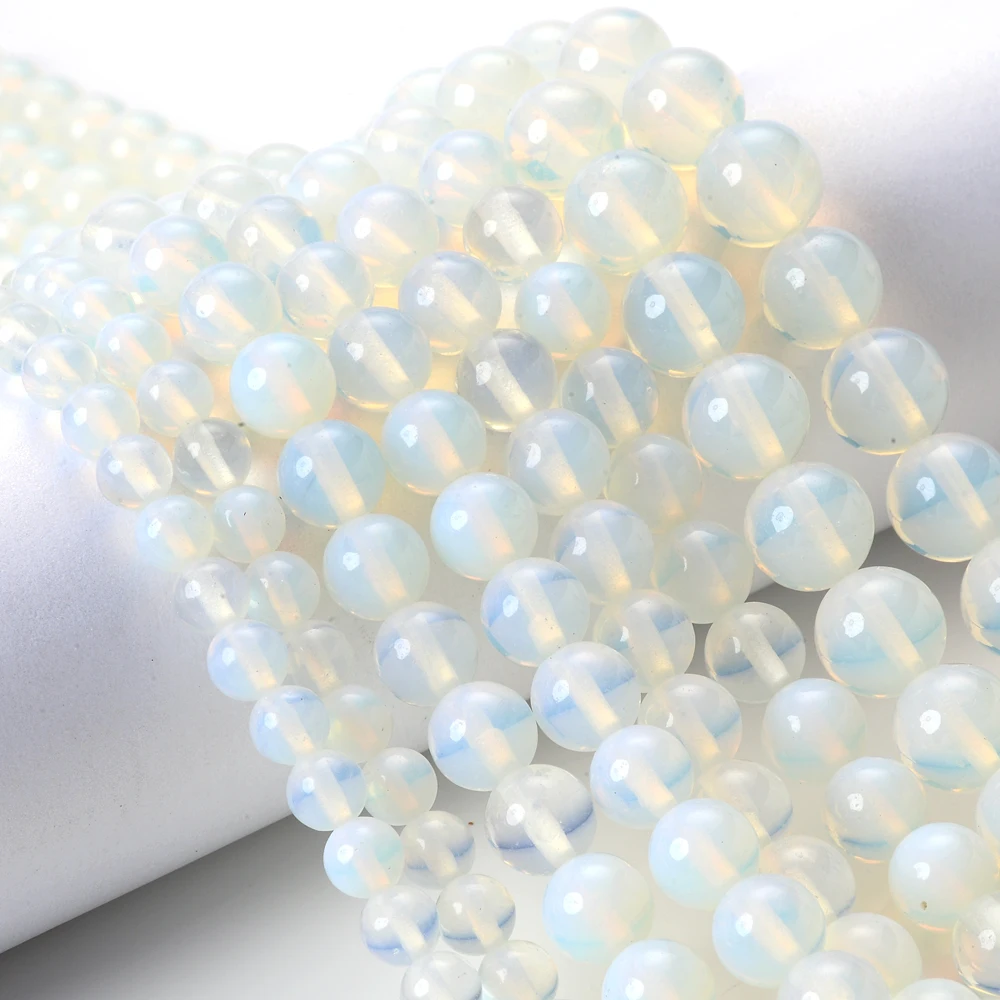 

Natural Stone Opal Beads Round Opalite Stone Fit DIY Women Bracelets Necklace Earrings Jewelry Findings Supply 4/6/8/10/12mm