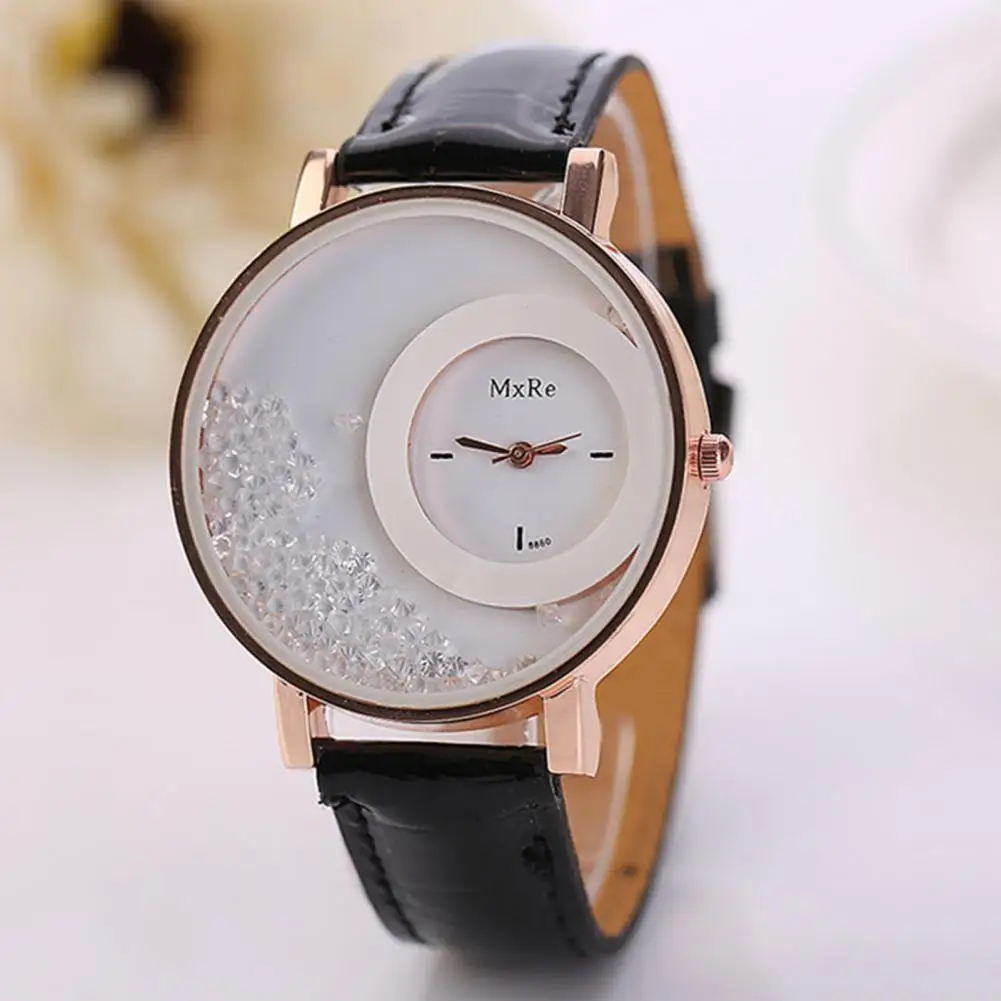 

All Match Fashion Quicksand Rhinestone Ladies Watch Portable Watch Minimalistic for Wife