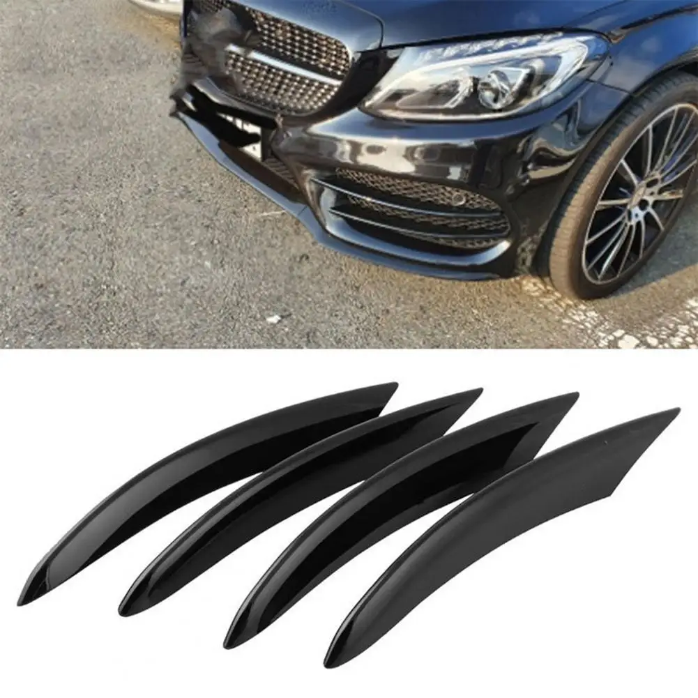 

50% Hot Sales!!!4Pcs Fog Lamp Strips Anti-scratch Exquisite ABS Black Fog Lamp Strips for Benz C Class W205/C180/C200