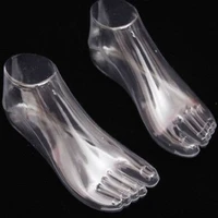 cammitever 2pcs transparent foot showcase female sock sox mold short stocking mannequins shoe feet doll display