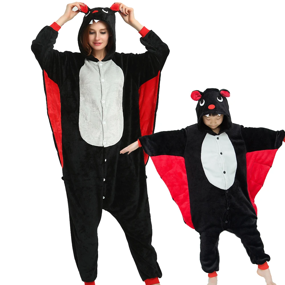 Пижама фланелевая для взрослых милая мультяшная летучая мышь животное одежда