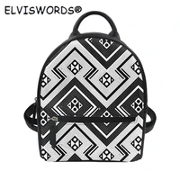elviswords women mini pu backpack custom name print handle african black and white stripes design brand lady shoulder bag mujer