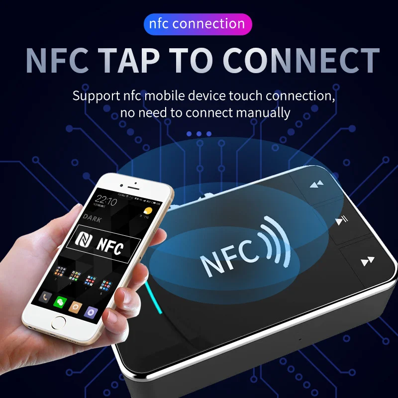 

NFC 5.0 Bluetooth Receiver AUX 3.5mm 2RCA Jack USB Smart Playback HiFi Stereo Audio Wireless Adapter For Car Kit Speaker