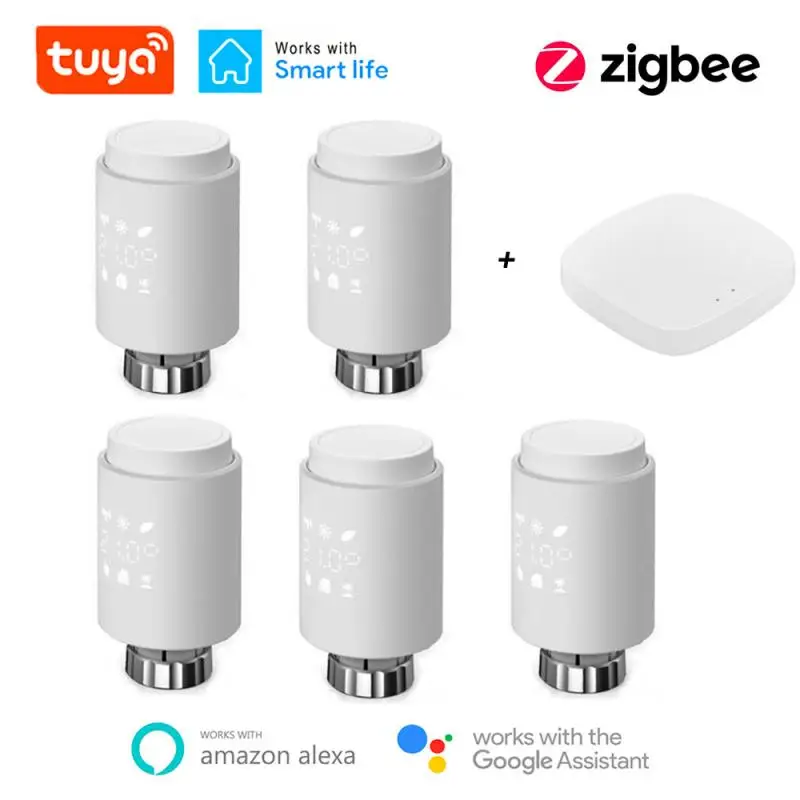 

Tuya ZigBee3.0 Smart Radiator Actuator Programmable Thermostatic Radiator Valve Temperature Controller With Alexa Google Home