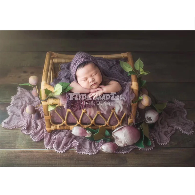 

Newborn Photography Props Boy Vintage Woven Rattan Basket Baby Photo Shoot Furniture Posing Chair Photo Bebe Accessoire Bed