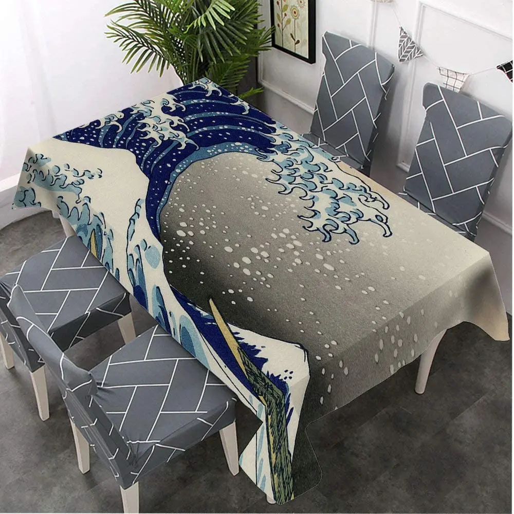 Декоративная прямоугольная скатерть от Ho Me Lili винтажная Hokusai The Great Wavefor для