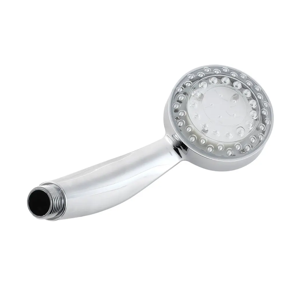 Цветной круглый светодиодный душ без батареи ручной датчик температуры для дома