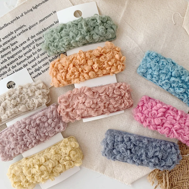 Женские заколки для волос в Корейском стиле модные боковые зажимы рулон шерсти