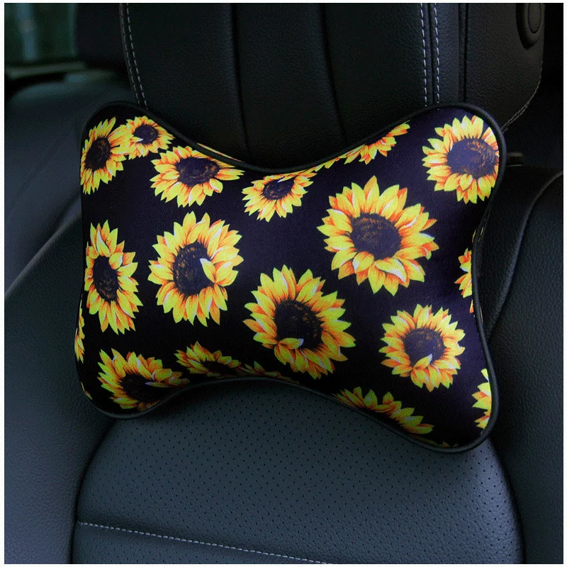 

Daisy sunflower car headrest pillow car neck pillow