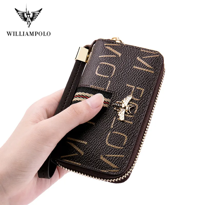 Кожаный Смарт-ключница для ключей WILLIAMPOLO женский модный клетчатый держатель