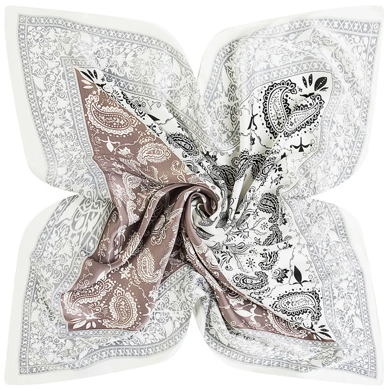 60x60cm Retro Paisley Square Scarf Women Bandana Head Half color Female Motorcycle Headwear Outdoor Riding Collar |