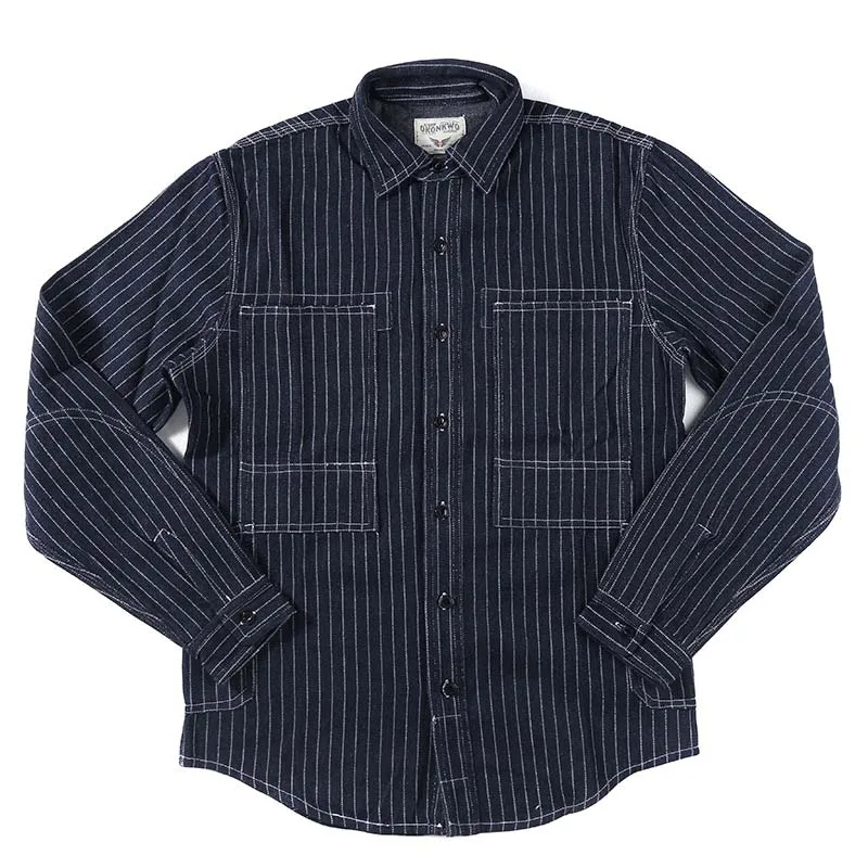 Mcikkny Vintage Men's Cargo Worker Jeans Shirts Solid Color Casual Denim Male Washed Size S-XL | Мужская одежда