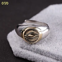 100s925 pure silver ornaments eye of the omniscient god male and female fashion and personality type opening ring