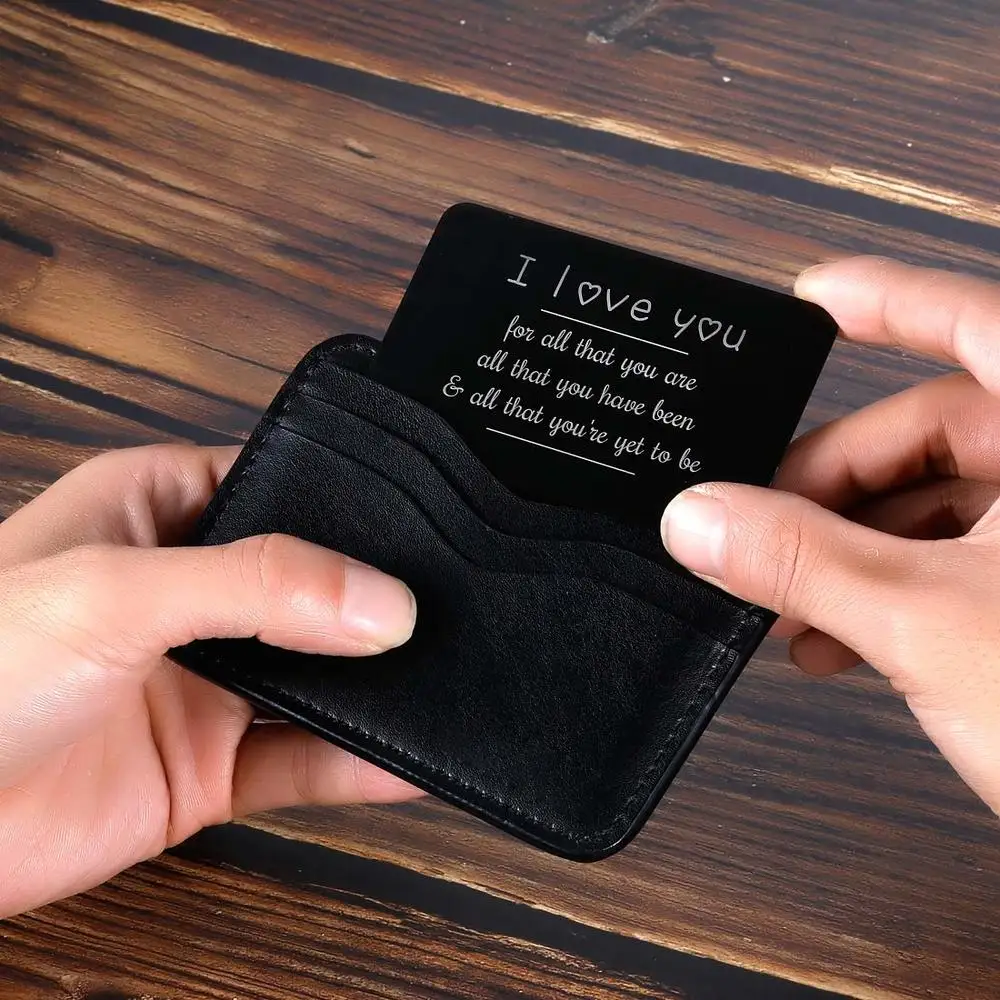 Бумажник с гравировкой надписью любовь для мужчин женихов подарки на годовщину