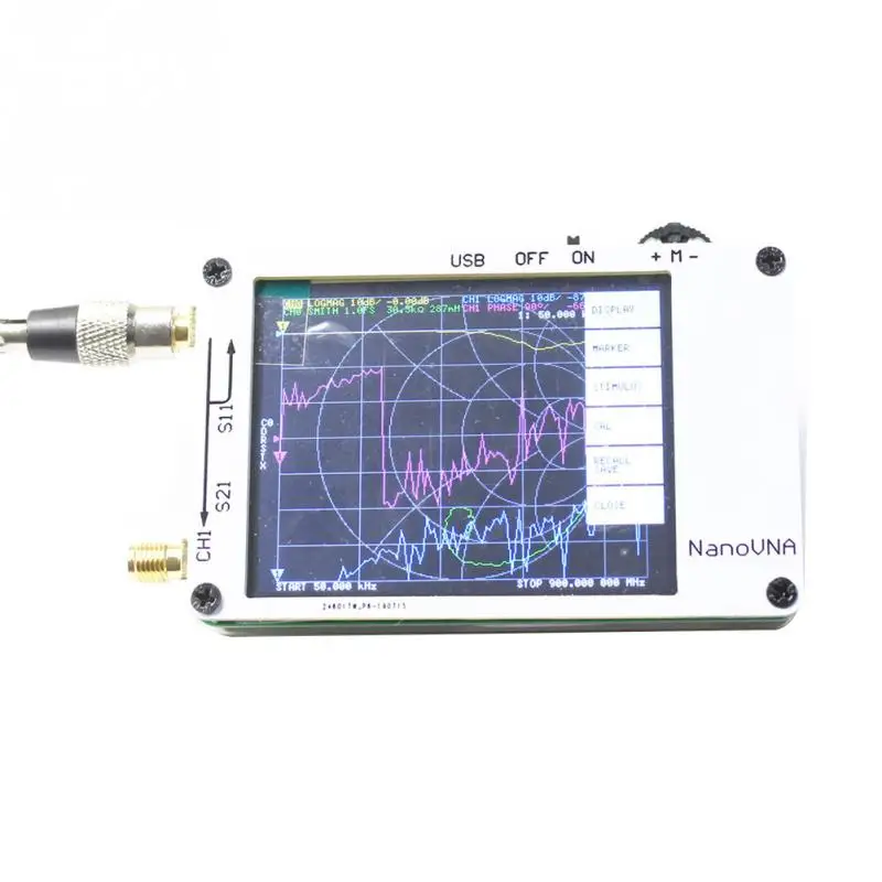 NanoVNA 2 8 дюймовый ЖК-ВЧ ОВЧ UHF UV MF Векторный анализатор цепей 50 кГц-900 МГц цифровой